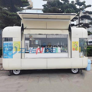 รถเข็นขายอาหารไฟฟ้าเชิงพาณิชย์ใหม่ อุปกรณ์ขายไอศกรีมและอาหารจานด่วน ทำจากเหล็กกันสนิม 4 ล้อ สำหรับร้านอาหาร - Product Image 6