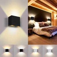 Benory 24V 12W Cube 10x10cm Lampe murale LED extérieure IP65 Haut/Bas Maison intelligente DMX KNX Loxone PWM Dali Dt8 Double blanc RGBW Lumière murale