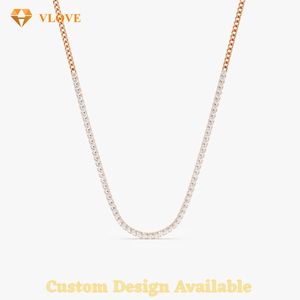 Collier tennis <span class=keywords><strong>en</strong></span> diamant de laboratoire 10 carats 2 mm, Collier tennis <span class=keywords><strong>en</strong></span> <span class=keywords><strong>platine</strong></span> 2 mm, Collier tennis pour homme - Product Image 3