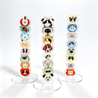 Support de ruban adhésif en acrylique découpé au laser/CNC avec impression UV motif dessin animé mignon, présentoir de rangement personnalisé pour ruban Washi, idéal pour les articles d'anime
