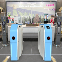 High Security Anti-Pinch Wing Gate Contactless Access Control Pedestrian Turnstiles QR Code Recognition Flap Barrier Brushless