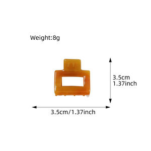 Nouvelles pinces à cheveux rectangulaires tendance coréennes 2026 en acétate de cellulose de 3,5 cm, couleur bonbon personnalisée, pour filles, usage quotidien - Product Image 3