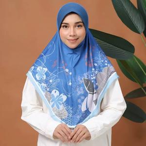 Haute qualité femmes musulmanes <span class=keywords><strong>voile</strong></span> deux couches fleur imprimé chapeau <span class=keywords><strong>islamique</strong></span> ethnique fille en mousseline de soie strass écharpe Turban instantané Hijab - Product Image 5