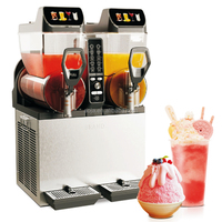 Machine à slush commerciale, équipement à slush pour jus et thé, machine à glace pilée avec 2 réservoirs distributeurs de boissons pour restaurant et bar 15L*2