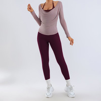 YIYI Ensemble de yoga 3 pièces : Soutien-gorge de yoga dos nu, Haut à manches longues et Legging de yoga taille haute effet push-up, très extensible et à séchage rapide