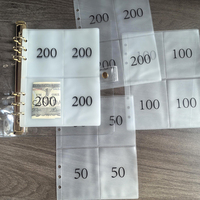 Carpeta de PVC Gruesa A5 al por Mayor, con Logotipo Personalizado, 4 Bolsillos, Insertos Transparentes de PVC, Organizador de Ahorro de Dinero, Sobres