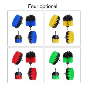4 pezzi Kit elettrico spazzola <span class=keywords><strong>di</strong></span> pulizia rotonda in plastica per pneumatici per auto in vetro per tappeti spazzole in Nylon trapano elettrico per Scrubber - Product Image 5