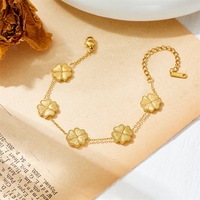 MIRADIA-Conjunto de joyas de flores de acero de titanio para mujer, collar de acero inoxidable que no se deslustra