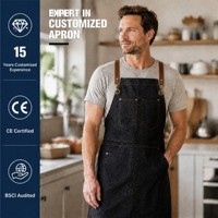 Gadgets de nettoyage Tablier de cuisine pour restaurants logo personnalisé Barista Chef Uniforme Travail Bar Cafés Boutique cuisine Restaurant Tablier