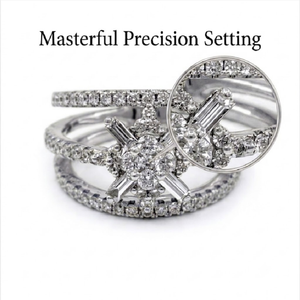 Bague tendance en or blanc 18 carats avec diamants multi-rangs et anneau fendu pour les vendeurs en ligne, personnalisation OEM - Product Image 2