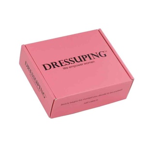 Wholesales Eco-friendly Corrugated <b>Kraft</b> Mailing Paper <b>Box</b> for Pink Jewelry Cosmetic Clothes Wig Skincare Package - Product Image 2