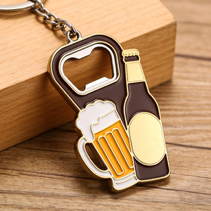 Llavero/Anillo de Llaves con Forma de Botella de Cerveza de Aleación de Zinc Metálico con Diseño Creativo de Dibujos Animados, Personalizado al por Mayor OEM/ODM - Product Image 2