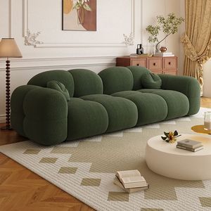 Sofá Individual de Terciopelo Estilo Crema con Efecto Gelatina para Sala de Estar, Alojamiento, Apartamento en <span class=keywords><strong>Alquiler</strong></span>, Espacios Pequeños, Fila Recta - Product Image 1