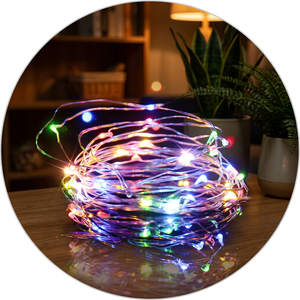 Guirlande de fils LED RGB Symphony 5m, 8 fonctions, fonctionne sur piles, IP44, 3 piles AA (non incluses), Electro DH 79.720/RGB - Product Image 3