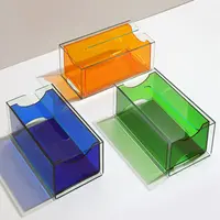 Caixa de papel higiênico quadrada transparente, caixa colorida de tecidos com tampa de papel higiênico, caixa de acrílico