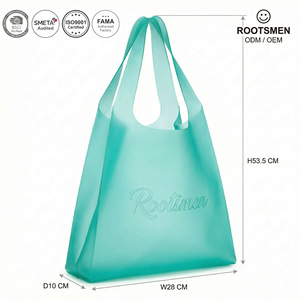 Bolsa de Playa y Gimnasio Rootsmen de TPU Personalizable con Logotipo en Relieve, Asa de Hombro y Parte Superior Abierta para Tiendas - Product Image 1
