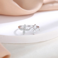 Anillos de plata 925 por mayor argent zircon cubique empilable plaqué rhodium mariage 925 bagues réglables en argent sterling