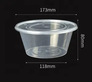 일회용 32 온스 플라스틱 식품 용기 탬퍼 증거 식사 준비 용기 수프 그릇 라운드 델리 microwavable 테이크 아웃 컨테이너