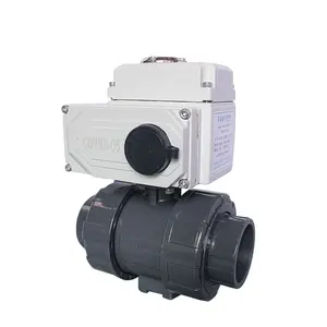 COVNA UPVC/CPVC/PPH/PVDF 2 Way Union Connection Motorised Ball Valve With Water