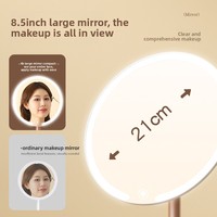 Miroir de maquillage LED à une face avec design pliable et rotatif, cadre en plastique, parfait pour le bureau, les dortoirs, la maison, les routines de beauté