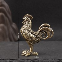 Figurines de coq et de poule en laiton, figurine de poulet du zodiaque chinois, statue de poulet Feng Shui pour la richesse et la prospérité