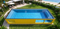 Piscine en conteneur maritime de 20 pieds, préfabriquée, modulaire, avec fenêtre d'observation, piscine extérieure au sol pour hôtel et villa