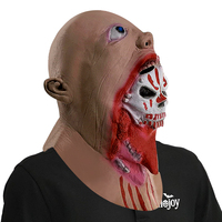 Masque d'horreur Bloody Charlie, cagoule visage de fantôme, effrayant, démon, en latex, accessoires d'Halloween, costume de mascarade personnalisable