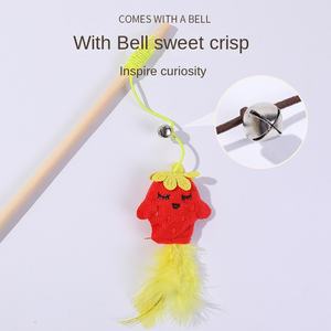 Jouet pour chat en bambou écologique en stock en usine, bâton interactif en peluche pour animaux de compagnie, poisson en lin, plume, <span class=keywords><strong>cloche</strong></span>, été, marque personnalisée, tailles personnalisées - Product Image 3