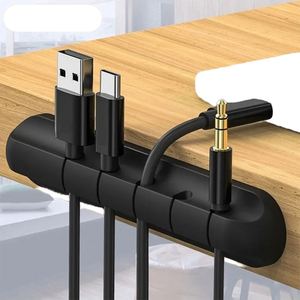 Organisateur de câbles USB en silicone avec enrouleur et pinces – Gestion de bureau optimisée pour souris, écouteurs, sacs et accessoires de rangement de fils - Product Image 2