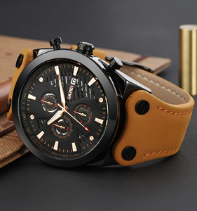 SKMEI 9282 Orologio al Quarzo da <span class=keywords><strong>Uomo</strong></span> Classico Business di Alta Qualità con <span class=keywords><strong>Cinturino</strong></span> in Vera <span class=keywords><strong>Pelle</strong></span> Impermeabile Moda di Alta Gamma - Product Image 3