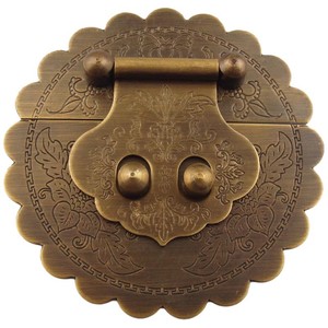 Serrure de meuble Chengyu en cuivre, style traditionnel, boucle sans clé pour accessoires de meubles Ming Qing - Product Image 1