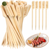 Brochettes en bambou naturel de qualité alimentaire, résistantes à la chaleur, faciles à nettoyer, jetables, écologiques, biodégradables, pour barbecue, logo personnalisé, petites