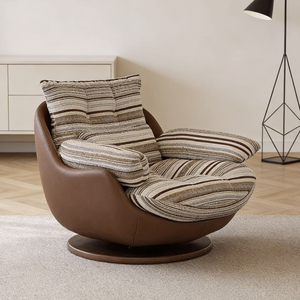 <span class=keywords><strong>Fauteuil</strong></span> italien en tissu givré, garnissage en duvet hongrois, base pivotante en noyer, coutures allemandes pour l'ameublement résidentiel - Product Image 3