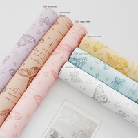 Papier d'emballage pour fleurs en plastique OPP vintage, imperméable, pour bouquets, matériel d'emballage pour fleuristes, vente en gros