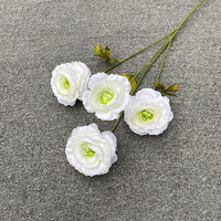 Bunga Ranunculus Sutra 4 Kepala Harga Murah untuk Dekorasi Pesta Pernikahan, Bunga Artificial untuk Centerpiece
