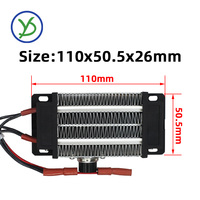 Fabricant de radiateurs 220V 300W Radiateur PTC en céramique isolé Radiateur d'air Incubateur Contrôleur Élément chauffant 110*50*26mm