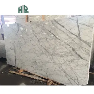 Doğal taş Carrara beyaz mermer plakalar çini Carrara taş beyaz mermer iç döşeme tasarımı için