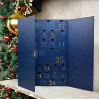 Calendrier de l'Avent Personnalisé en Carton de Luxe, Emballage Cadeau Vide pour Cosmétiques de Beauté avec Chaussettes, Compte à Rebours pour Boîte de Noël