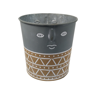 Pots de plantes d'extérieur et d'intérieur Pots de jardin ronds en métal bon marché pour bonsaï à visage humain - Product Image 1