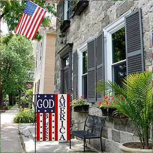 Bandera de lino Vintage americana para jardín, producto promocional, <span class=keywords><strong>Estatua</strong></span> de la libertad, regalo conmemorativo, 30x45cm - Product Image 5