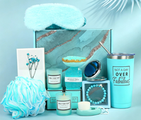 Panier-cadeau de rétablissement rapide, ensemble de luxe avec savon, lingettes, miroir, bombe de bain, bougie, masque pour les yeux, chaussettes et porte-clés