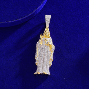 Pingente Hip Hop VVS Moissanite Jesus em Prata Esterlina 925, Passa no Teste de Diamante, Pingente Iced Out San Judas Tadeo para Homens - Product Image 1