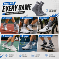 Chaussettes de sport mi-mollet en coton avec logo personnalisé, design gratuit, absorbant les chocs, pour le basketball et l'entraînement, chaussettes de sport en tissu éponge pour hommes