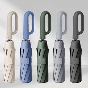 Parapluie de luxe moderne à 8 baleines, protection automatique solaire et pluie, pliable en 3, avec logo personnalisé, idéal pour cadeaux d'affaires, vente en gros - Product Image 6