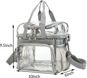 Small Heavy Duty Clear <b>Lunch</b> Bag, Stadium Approved Clear <b>Lunch</b> Bag with Adjustable Strap, Clear <b>Lunch</b> <b>Box</b> for Women Men - Product Image 6