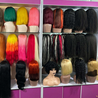 Perruques de cheveux humains indiens bruts 13x4 avec dentelle transparente, cuticules alignées, ondulations profondes, perruques frontales Full HD pour femmes noires