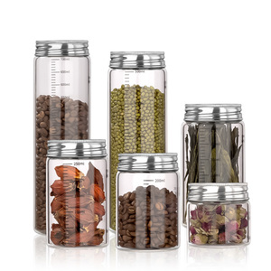 Frasco de almacenamiento de vidrio de 16 oz y contenedor con tapas herméticas para Pasta, galletas, nueces, granos de café, recipientes de vidrio de cereales para especias - Product Image 1