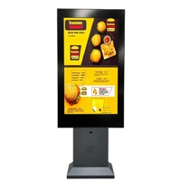 Affichage numérique commercial avec support, étanche pour extérieur, écran LCD 4K, kiosque publicitaire, panneaux de menu double face pour entrée de restaurant