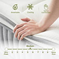 Vente Chaude Matelas Hybride Ignifuge de Haute Qualité à Ressorts Ensachés Multicouches 12 Pouces pour Dormir