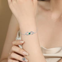Vente en gros personnalisé S925 Sterling Silver Eternal Heart Infinity Huit Bracelet pour femme Bracelet de luxe en zircone